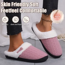 Unisex Soft Foam Sole Warm Indoor Bedroom Woven Cotton Shoes Anti Slip Slippers