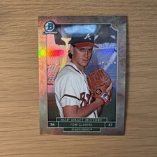 2016 Bowman Draft #MLBD-TG Tom Glavine Draft History Refractor Braves