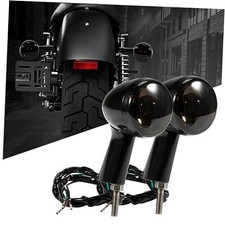 Motorcycle Rear Bullet Turn Signal Indicator Lights Mount Kit with Black