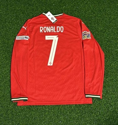 Ronaldo 7 Portugal Jersey Red 2026 Size L Retro Football Home LS