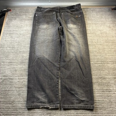 SOUTHPole ブラックデニム 38 VINTAGE Southpole Jeans Mens 38 Black Denim Pants Y2K Baggy Gold