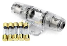 4 or 8 Gauge AGU Fuse Holder Inline with 5 Pack 100 AMP AGU Fuses