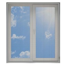 ZANZARIERA ADESIVA VELCRO PER FINESTRA GRIGIA 150X200CM PROTEZIONE DAGLI INSETTI