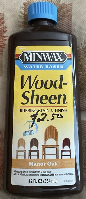 Minwax Wood-Sheen Rubbing Stain Finish Manor Oak Walnut Water Based 12 OZ