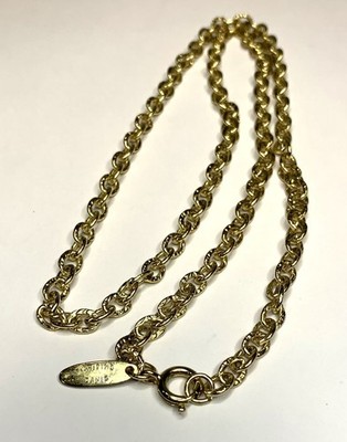 Vintage Whiting and Davis Gold Tone Textured Cable Chain Necklace 25 