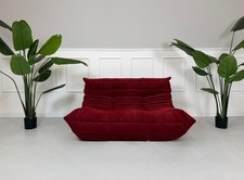 Ligne Roset Togo Designer Sofa Sessel Rot Alcantara 2 Sitzer