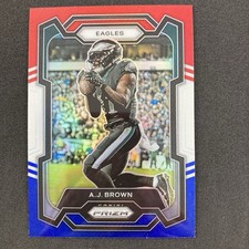 AJ Brown 2023 Panini Prizm Red White & Blue Prizm #236 Philadelphia Eagles
