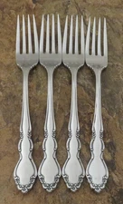 Oneida Dover Cube Set of 4 Dinner Forks Heirloom Stainless Flatware Lot M