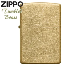 Zippo Tumble Brass Lighter Gold Finish Used Durable Collectible