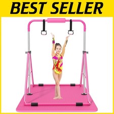 Foldable Gymnastics Bar for Kids 3-9, Adjustable 35"-51"