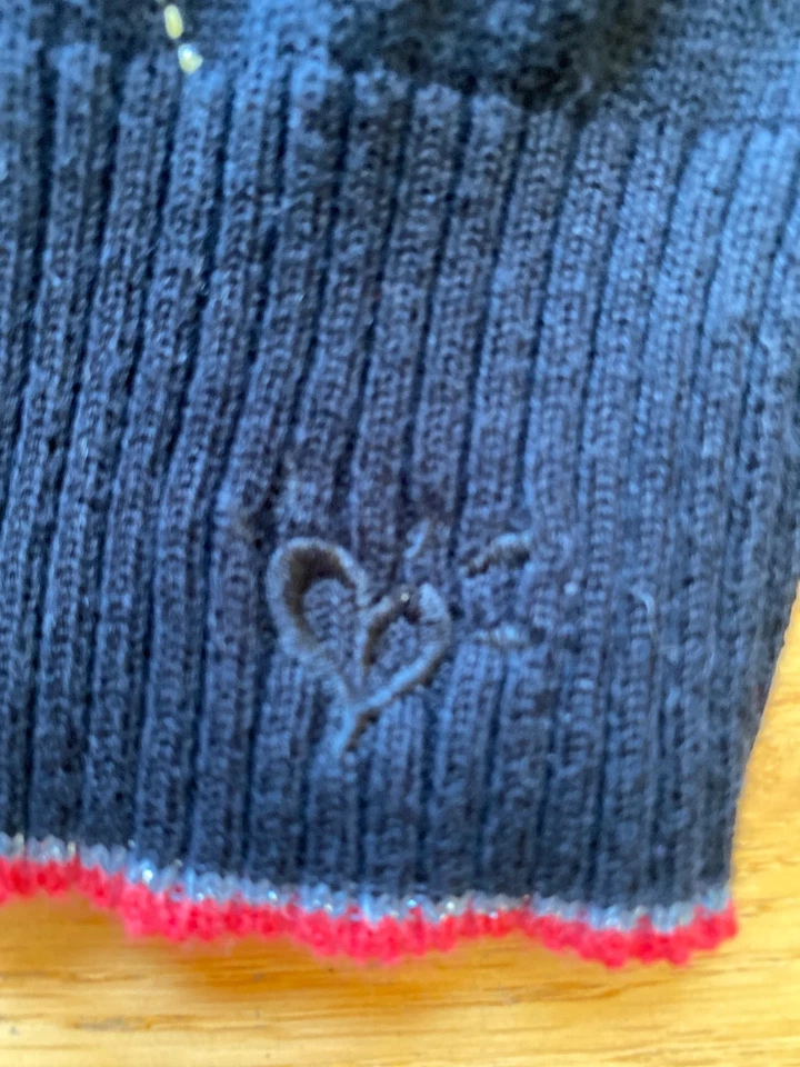 Girls Justice Black/ Red/ White/ Gold Argyle Sweater Size 12 Holiday Style - Image 3 of 4