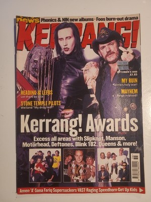 September 9, 2000 Kerrang! Magazine- Slipknot/K! Awards  Mayhem Lemmy Marilyn 