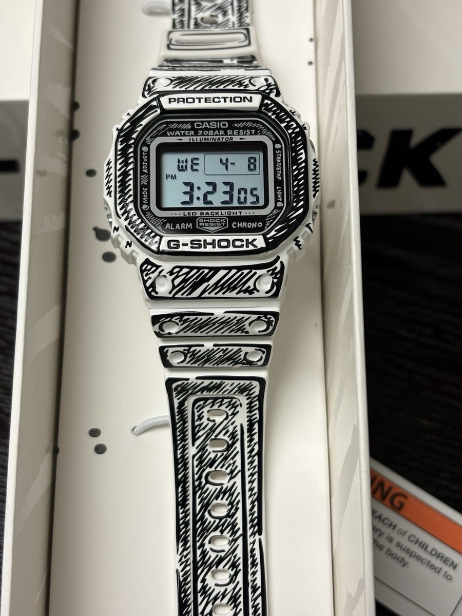 Casio G-SHOCK DW-5600JV Square Digital Sport Watch White Black