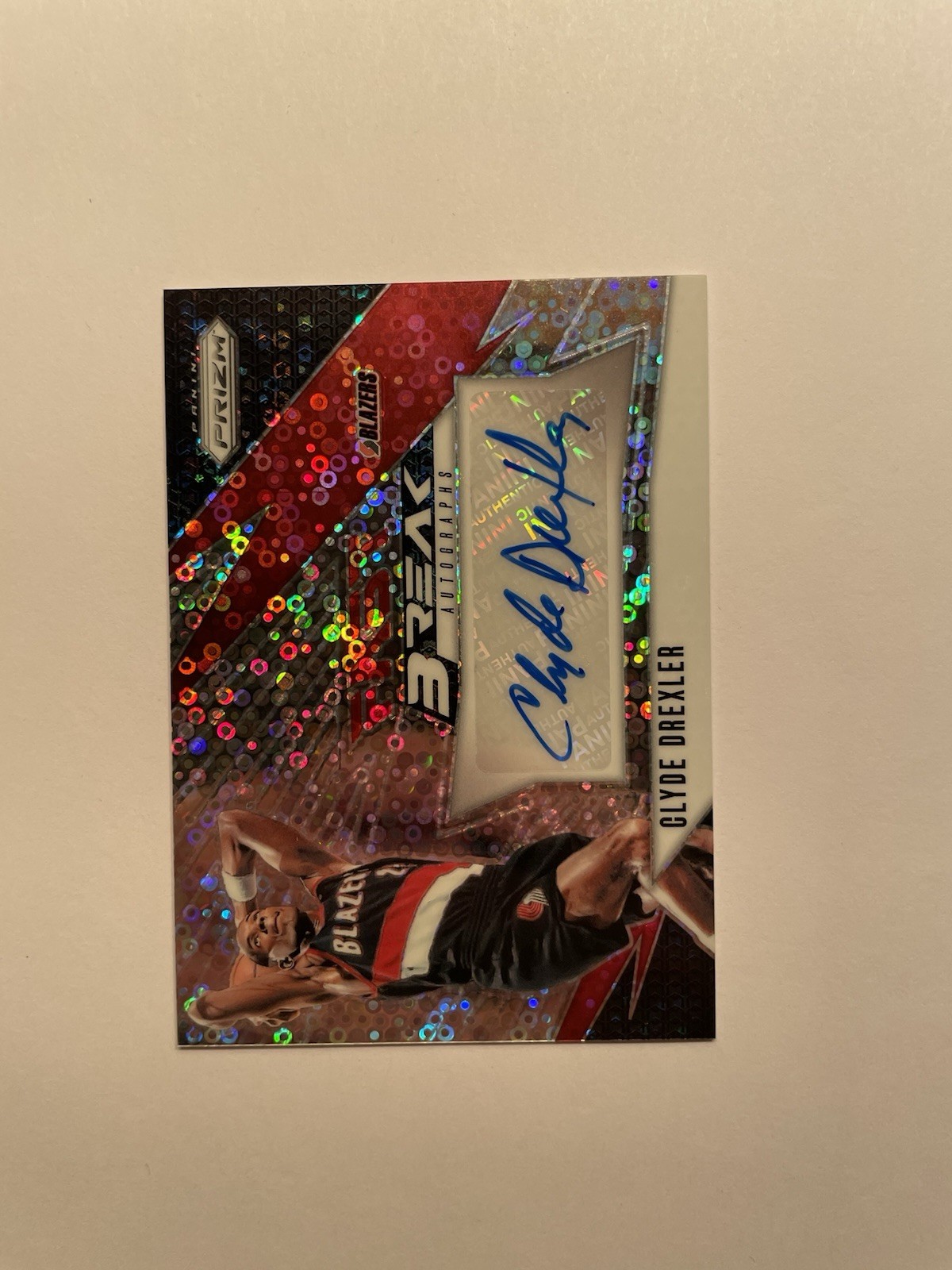 2024-25 Prizm Fast Break - Clyde Drexler #FB-CDB -- Silver Disco Prizm Auto