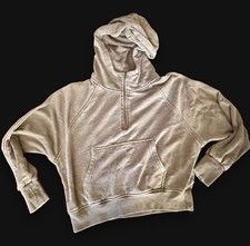Gray quarter zip cotton  polyester hoodie quarterzip cozy