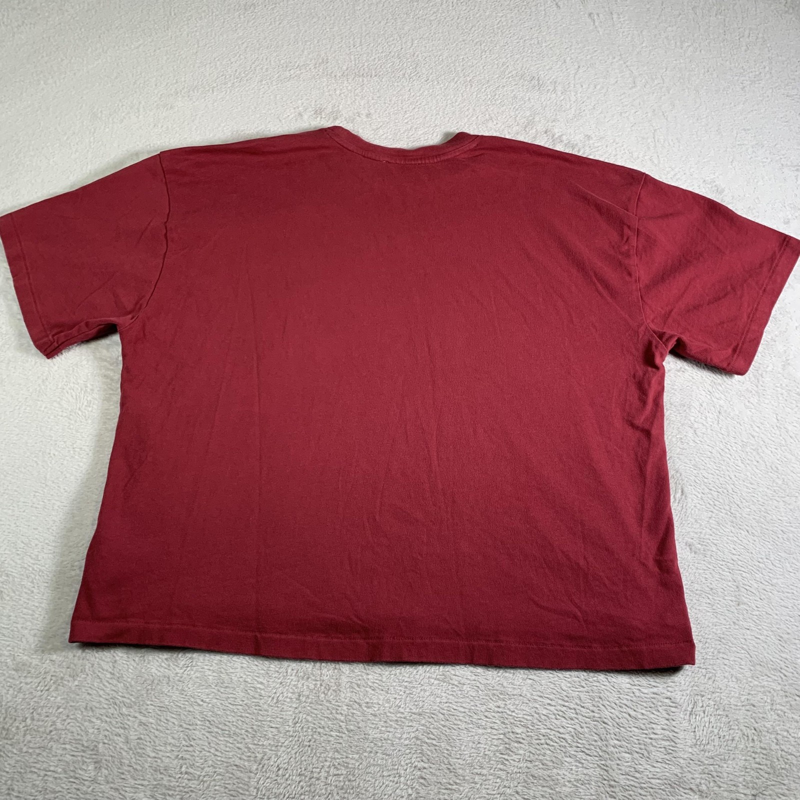 Elwood Shirt Mens Large Red Organic Cotton Solid Crewneck Casual Oversized Tee
