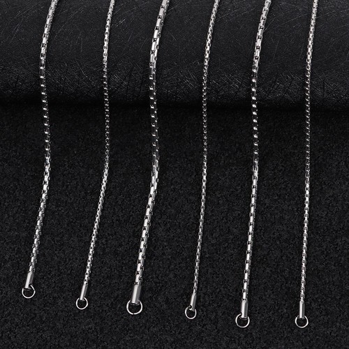 Hop Silver Color 2.2mm/3mm Stainless Steel Necklace Chain Necklace Statement - Picture 9 of 19