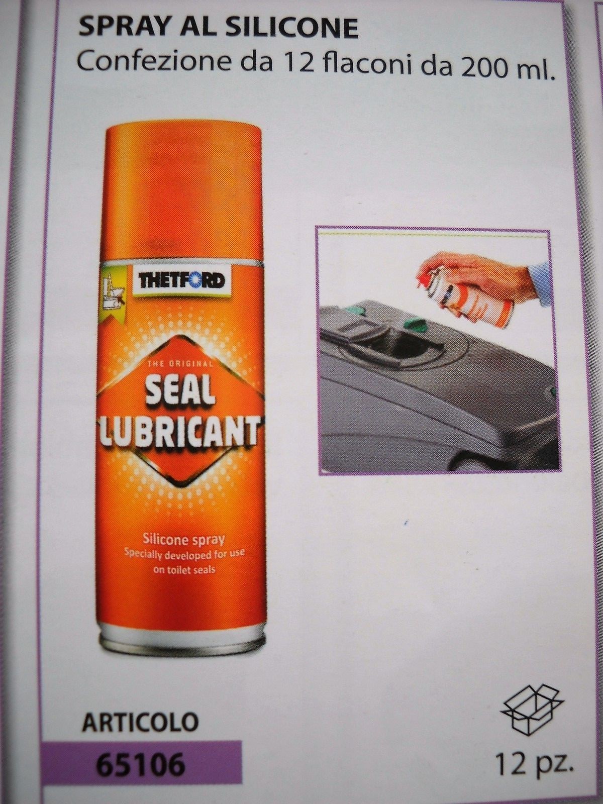 SPRAY AL SILICONE THETFORD IN BOMBOLETTA  DA 200 ML. CAMPER-CARAVAN-NAUTICA