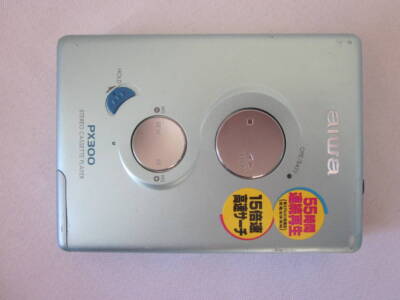 Aiwa HS-PX300 Stereo Cassette Player Blue Portable Auto Reverse