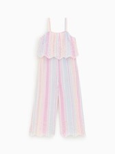 Zara Kids Girl Striped Jumpsuit With Embroidery 3798/614 NWT