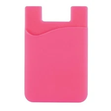 Stick-On Adhesive Silicone Cell Phone Card Holder HOT PINK
