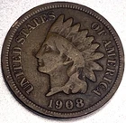 1908 Indian Head Penny Very Good Condition  SR967