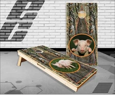 Pig Camo Cornhole Boards Bean Bag Toss Game