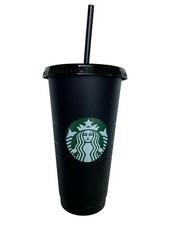 Starbucks Black Cold Cup With Straw - Reusable - 24oz Venti 710ml