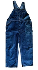 Vintage SEARS Roebuck Overalls Mens  Blue Denim Bib Carpenter Made in USA