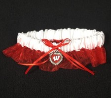 New University of Wisconsin Badgers Elastic Lace Bridal Wedding Garter Red