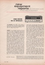 Scott - Model LR-88 Receiver - Full Original Test Report - 1969