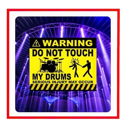   Warning Do Not Touch My Drums 8x12  Metal Drummer Gift Music Band Sign Rock
