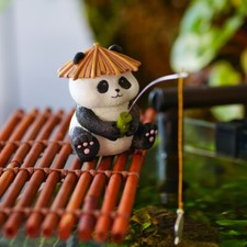 1x Cute Panda Fish Tank Decor Ornament DIY Aquarium Micro Landscape Statues Gift