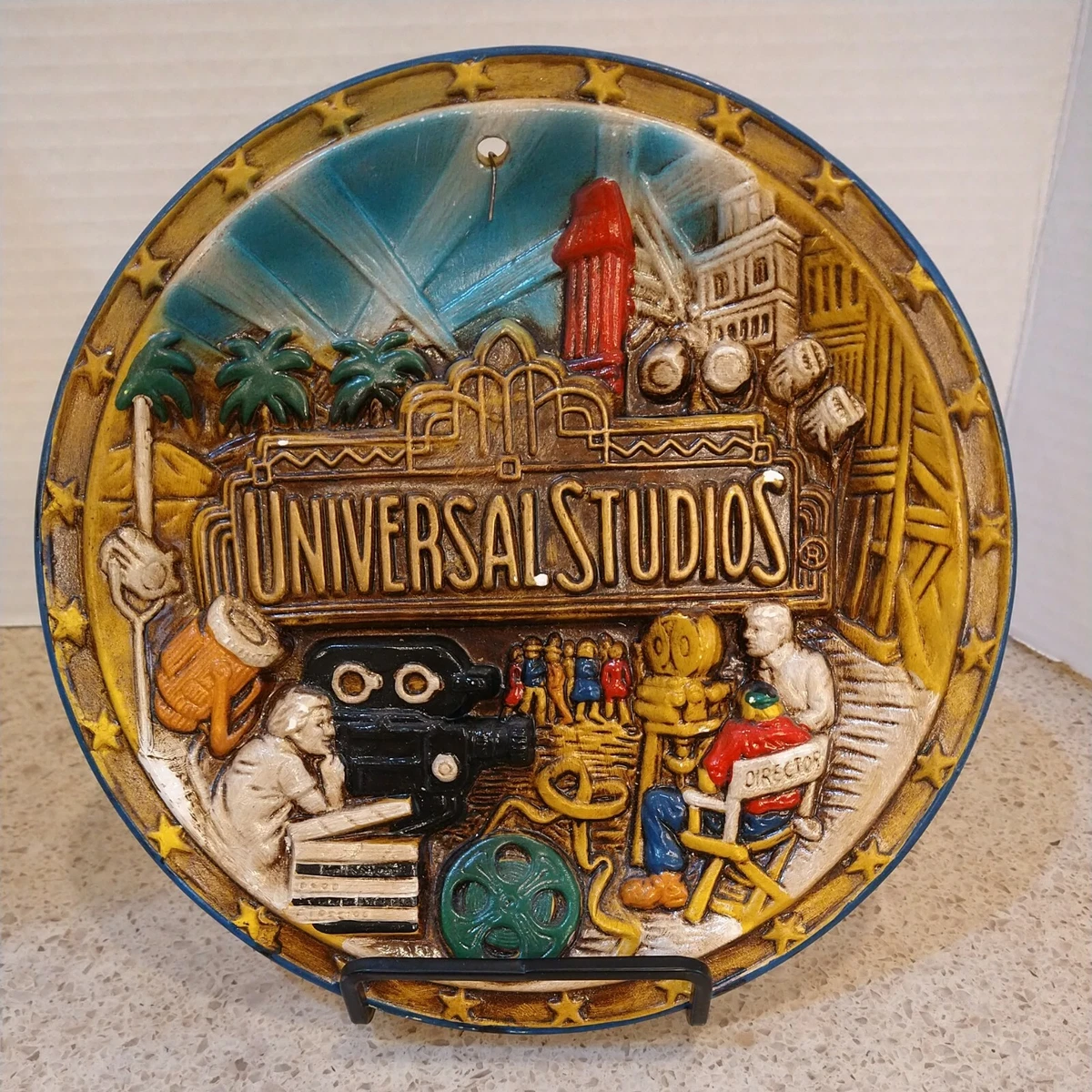 VINTAGE Universal Studios California Souvenir 3D Plate 1970 s