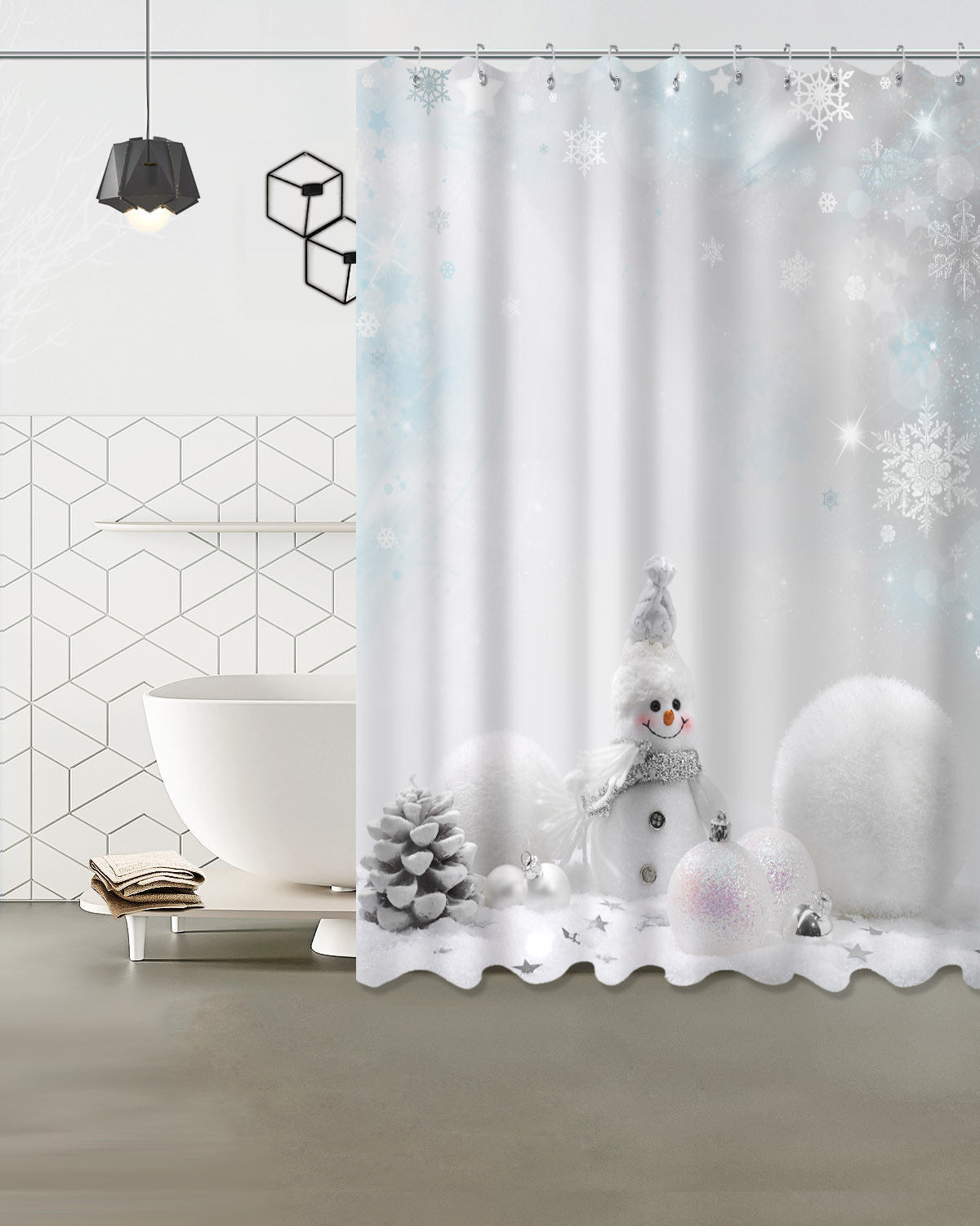 Xmas Christmas Fox Owl Cat Santa Gingerbread Man Reindeer In Squared