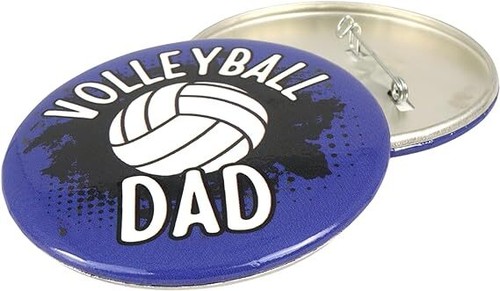 Botones azules de voleibol papá botón de juego botones diurnos padres ropa espiritual - paquete de 3 - Imagen 3 de 7