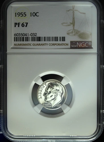 1955 NGC Proof 67 Roosevelt Silver Dime ☆☆ Great For Sets ☆☆ 032