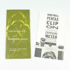 Honeywell Pentax Clip On Exposure Meter  Flash Brochure Pamphlet - Vintage 60's