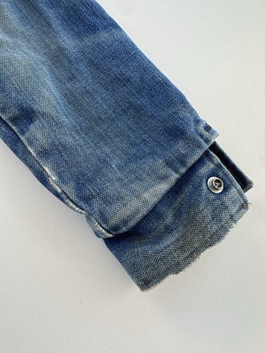 VINTAGE Wrangler Rainbow Tag Kid Denim Trucker Sherpa Chore Barn Jean Jacket 12 - Picture 19 of 24