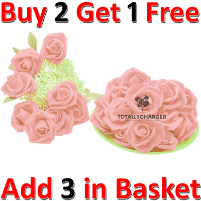 Kunstblumen Rosen, 30 Stück Real Touch Fake Schaumrosen für DIY Hochzeit Braut