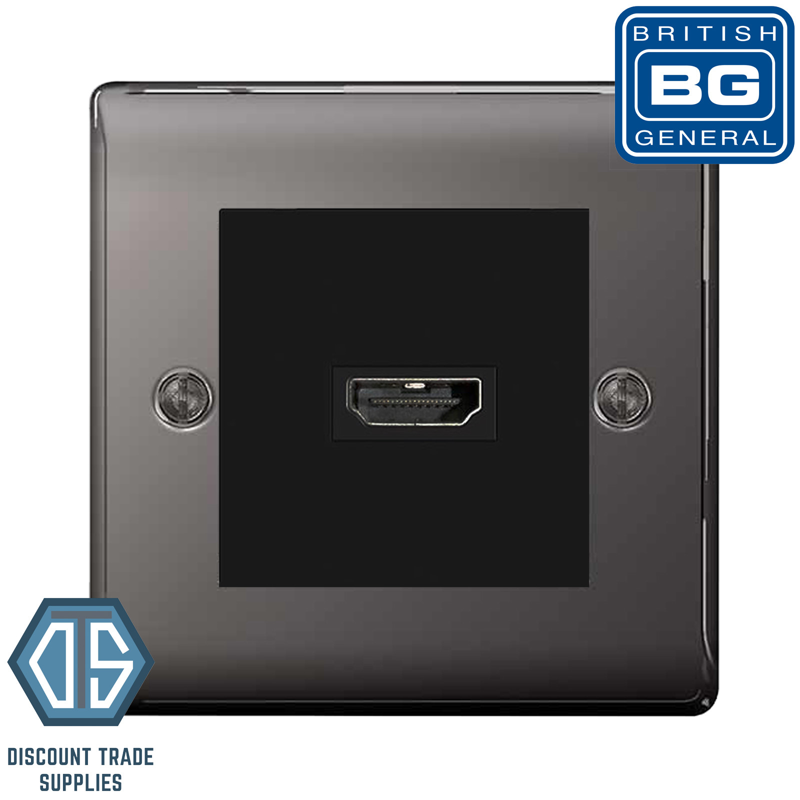 BG Nexus Black Nickel HDMI Socket Black insert EMHDMIB NBNEMS2 Free ...