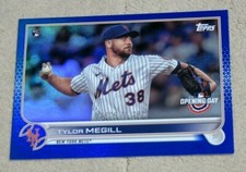 2022 Topps Opening Day Blue Foil #134 Tylor Megill RC Rookie - New York Mets