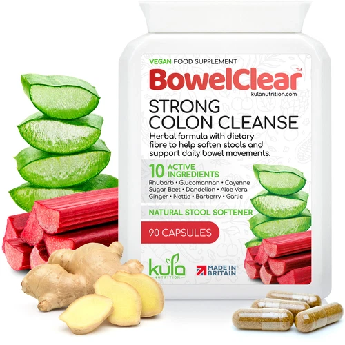 BowelClear - Strong Colon Cleanse and Detox for Constipation - 90 Vegan Capsules