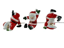 Vintage JSNY Christmas Figurines Set of 3 Tumbling Santas