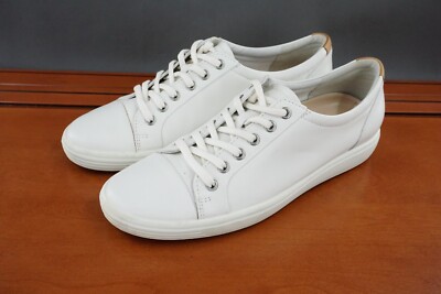 ECCO Soft 7 Shoes Womens Size 11 White Leather Comfort Lace Up Casual Sneaker