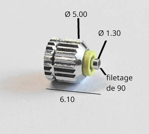 Couronne De Remontoir Chromée Pour Montre - Pièce Détachée Neuve