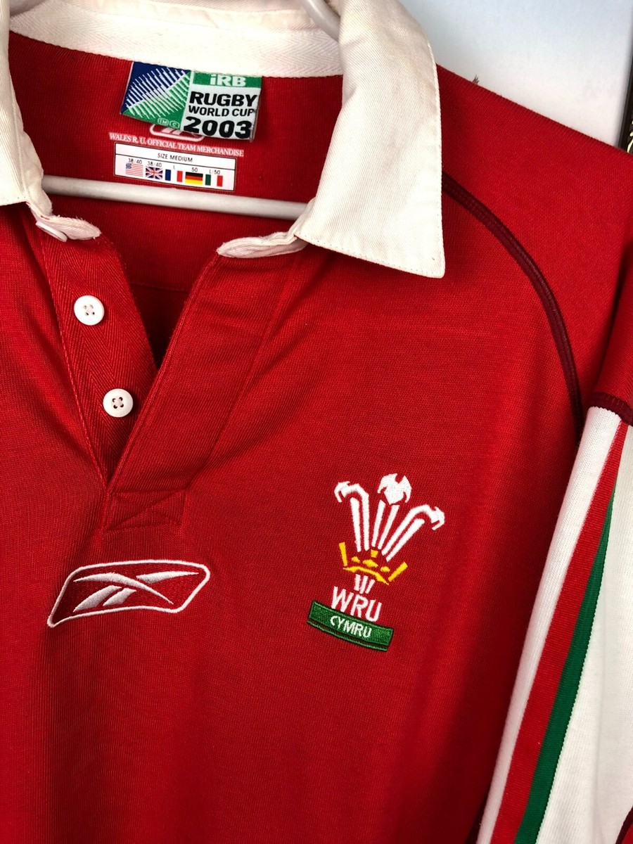 Vintage 2003 World Cup Wales Rugby Union Jersey Long Sleeve Shirt