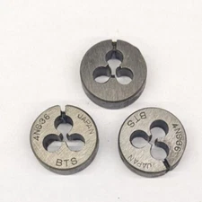 3 BTS 4-36 NS Round Dies 13/16" OD Screw Adjustable Die Carbon Steel Die Japan