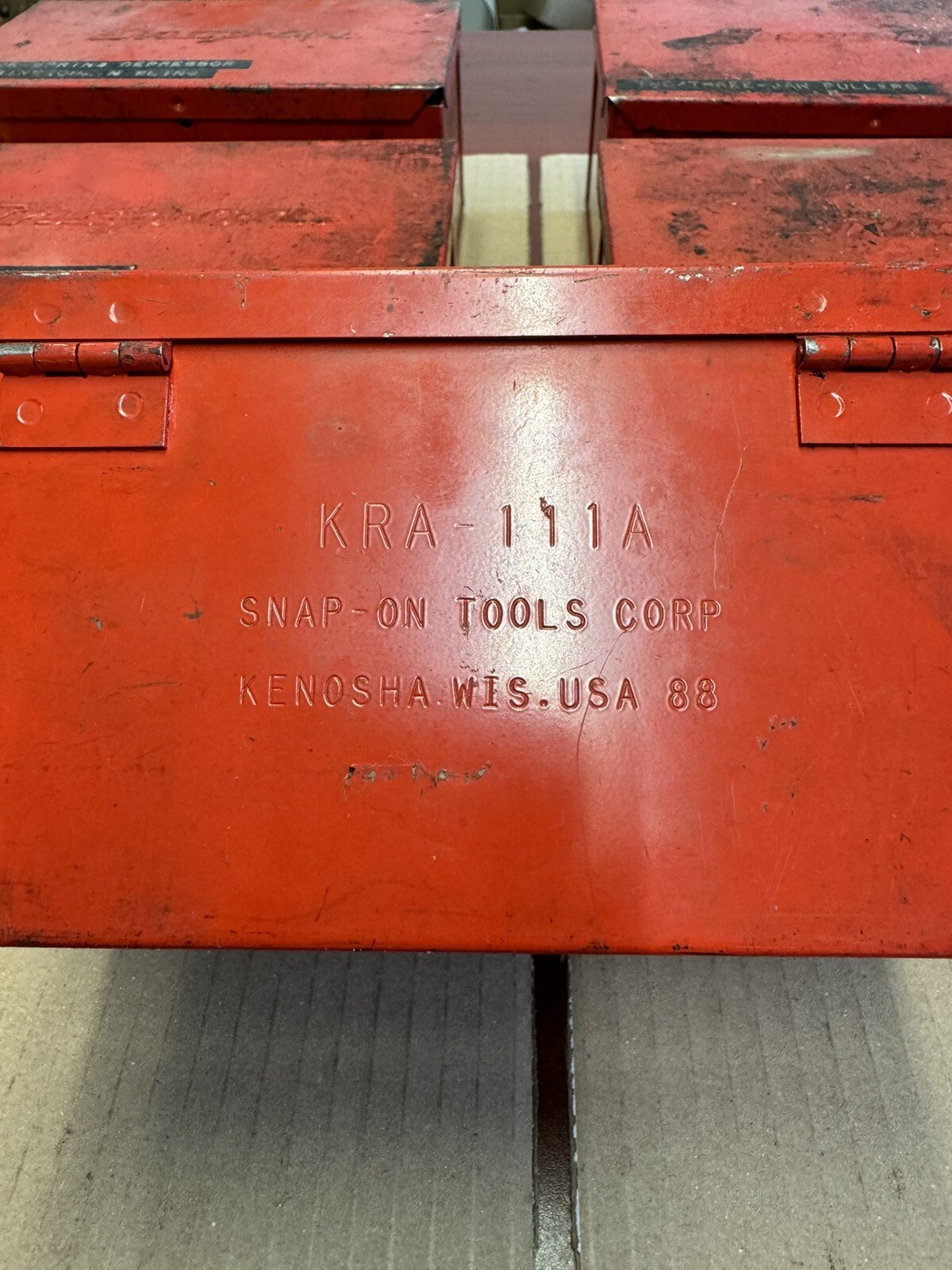 5 Vintage Snap On Red Metal Heavy Duty Tool Storage Boxes KRA111A eBay