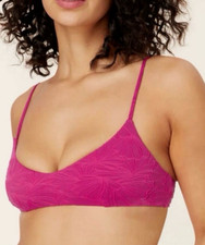 Andie Women's XL Molokai Embossed Bikini Top Lava Pink NWT 6563